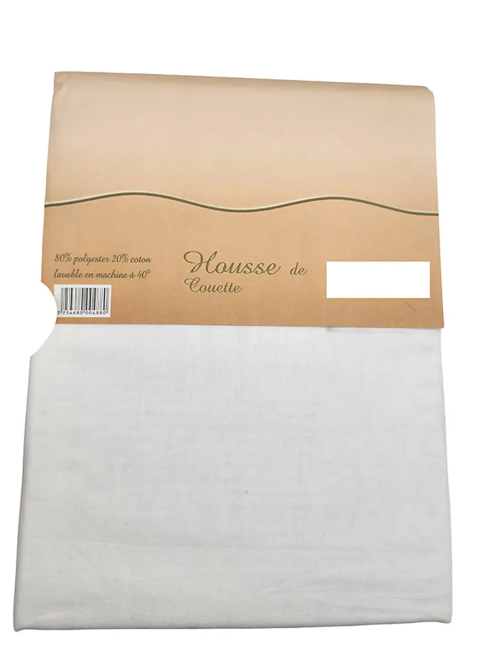 Housse de couette Polycoton Blanc - 2 personnes 220 x 240 - Toutes saisons - MORTREUX