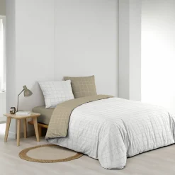 Housse de couette réversible 240 x 220 cm + 2 taies CADRIA 100% coton 57 fils