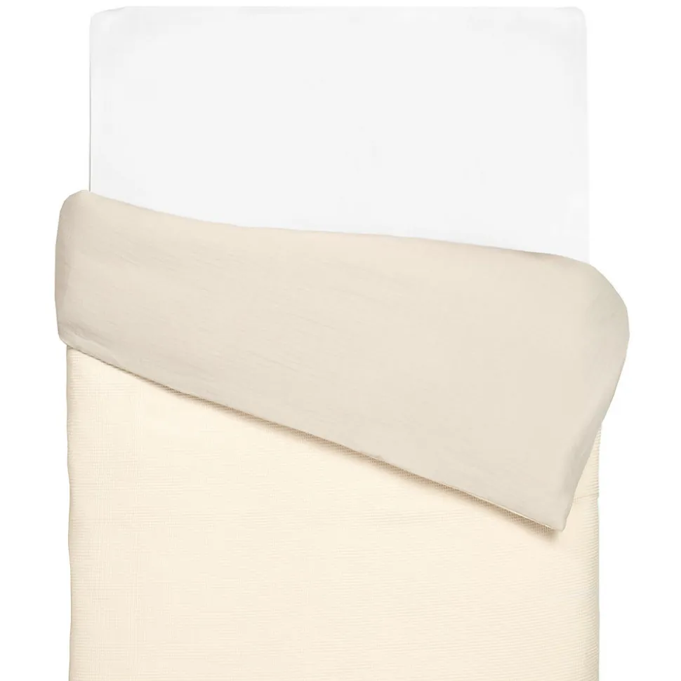 Housse de couette réversible gaze de coton & nid d'abeille