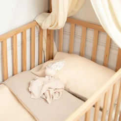 Housse de couette réversible gaze de coton & nid d'abeille