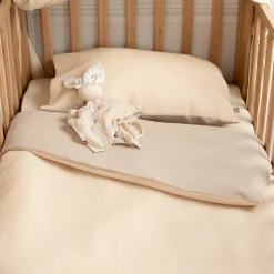 Housse de couette réversible gaze de coton & nid d'abeille