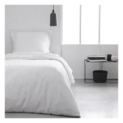 Housse de couette TODAY Essential - 140 x 200 cm - 1 personne - 100% Coton uni - Craie