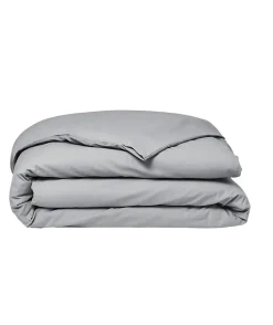 Housse de couette TODAY Essential - 140 x 200 cm - 1 personne - 100% Coton uni - Acier