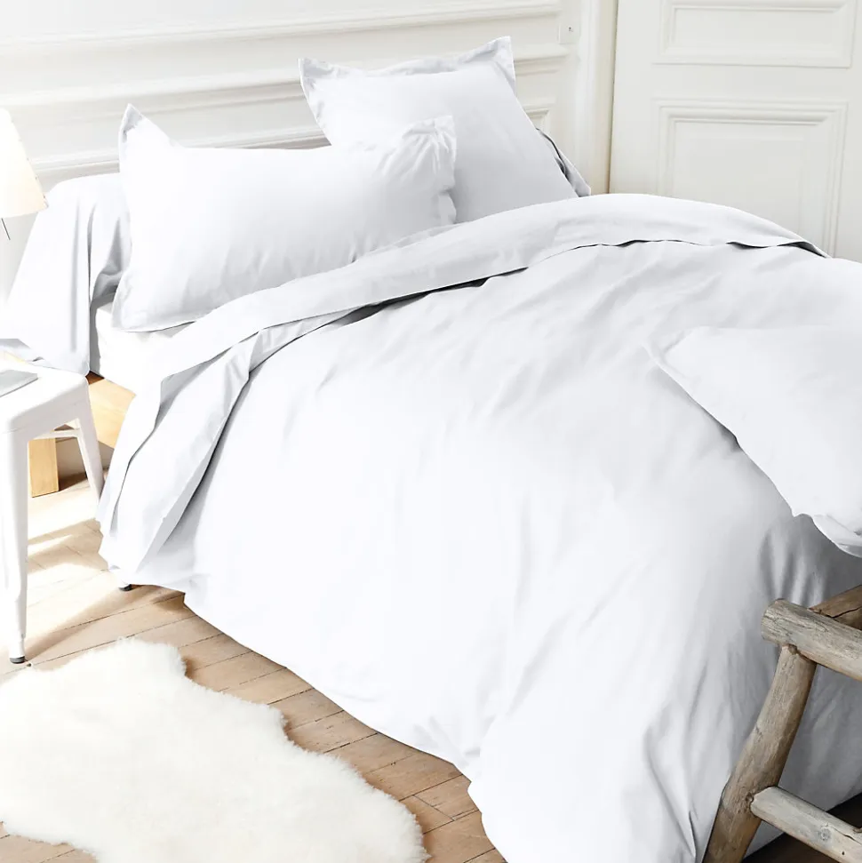Housse de couette uni 240x220 cm pur percale PRIMO Blanc