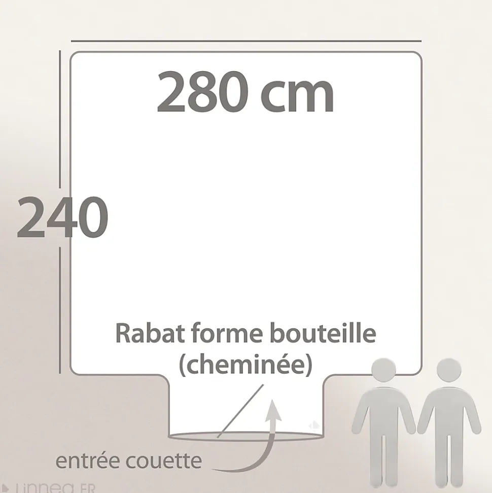 Housse de couette uni 280x240 cm coton ALTO Alu