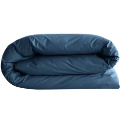 Housse de couette uni 200x200 cm percale de coton MANOIR bleu Marine