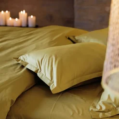 Housse de couette uni 260x240 cm percale de coton MANOIR vert Jasmin