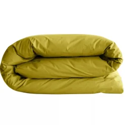 Housse de couette uni 260x240 cm percale de coton MANOIR vert Jasmin