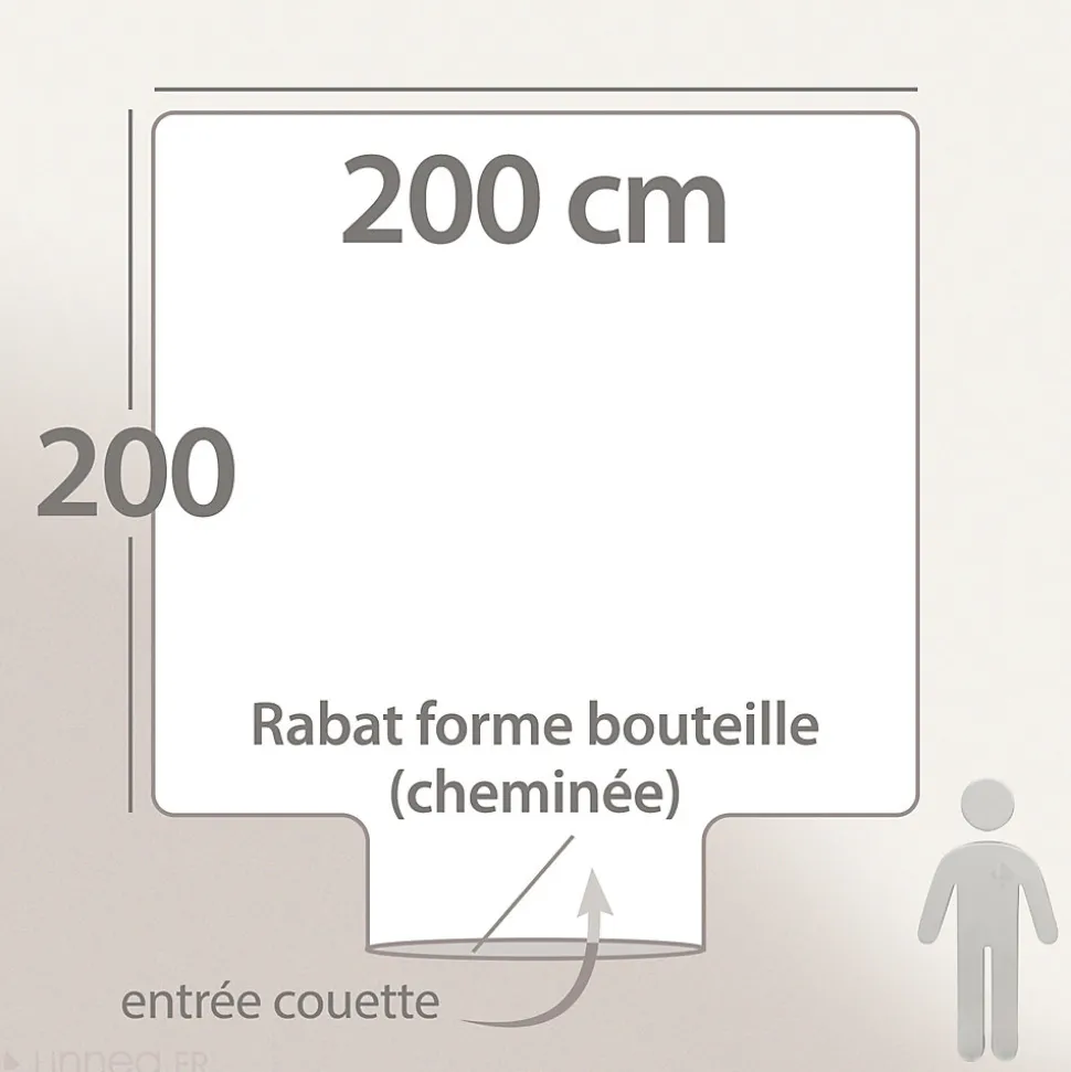 Housse de couette uni 200x200 cm percale de coton MANOIR gris Acier