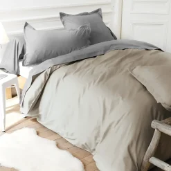 Housse de couette uni 260x240 cm coton ALTO Chamois