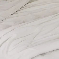 Housse de couette unie en coton Lavé (200x200 cm - Gris Galet)