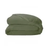 Housse de couette unie en percale de coton (200x200 cm - Vert Olive)