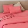 Housse de couette unie en coton Lavé (260x240 cm - Rose)
