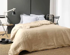 Housse de Couette Unie en Lin (240x220 cm - Ficelle)