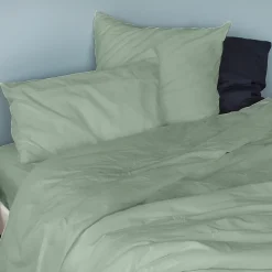 Housse de couette unie en coton Lavé (240x220 cm - Kaki)