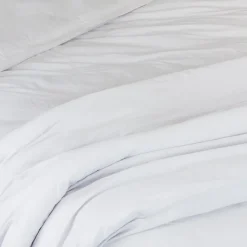 Housse de couette unie en coton Lavé (200x200 cm - Gris Perle)