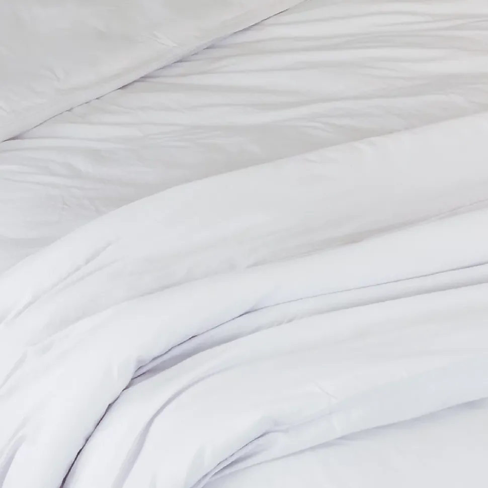 Housse de couette unie en coton Lavé (200x200 cm - Gris Perle)