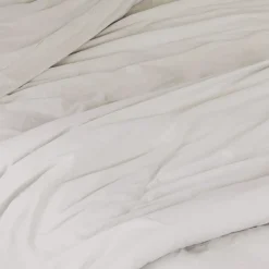 Housse de couette unie en coton Lavé (140x200 cm - Gris Galet)