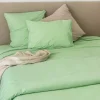 Housse de couette unie en coton Lavé (260x240 cm - Vert clair)