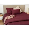 Housse de couette unie en coton Lavé (240x220 cm - Griotte)