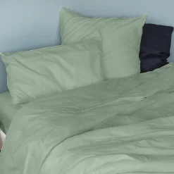 Housse de couette unie en coton Lavé (200x200 cm - Kaki)