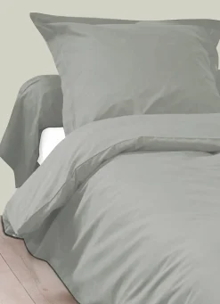 Housse de Couette Unie en 100 % Coton (260x240 cm - Gris Galet)