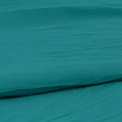 Housse de couette unie en coton Lavé (280x240 cm - Bleu)