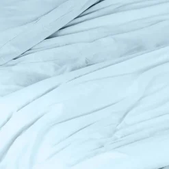 Housse de couette unie en coton Lavé (140x200 cm - Turquoise)