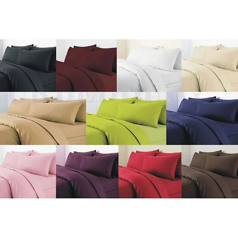 Housse de couette unie Rouge 260 x 240 cm / 100% Coton / 57 Fils/cm² pour lit 2 places "King Size"