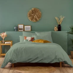 Housse de couette unie 220x240cm PERCALE SAUGE