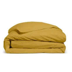 Housse de couette unie 140x200cm PERCALE MOUTARDE