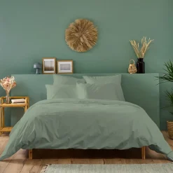 Housse de couette unie 240x260cm PERCALE SAUGE