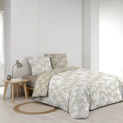 Housse de couette 260x240 + 2 taies OLIANA 100% coton 57 fils