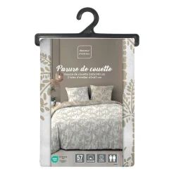 Housse de couette 260x240 + 2 taies OLIANA 100% coton 57 fils