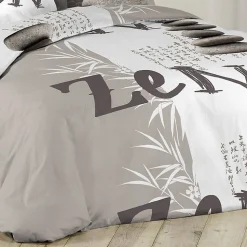 Housse de couette 240x220 + 2 taies Galets Zen coton 42 fils