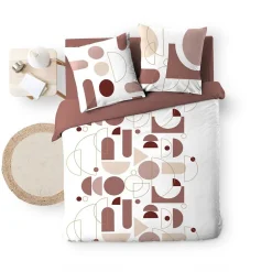 Housse de couette 260x240 + 2 taies CHILIPOP ROSE 100% coton