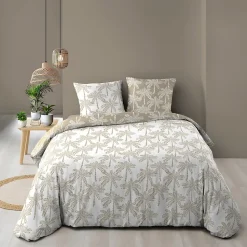 Housse de couette 240x220 + 2 taies OLIANA 100% coton 57 fils