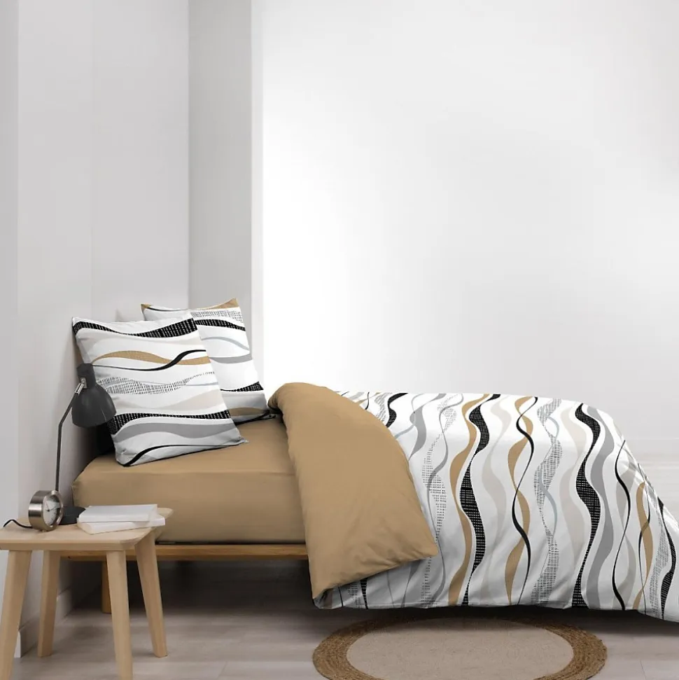 Housse de couette 240x220 + 2 taies VAGUELINE Naturel