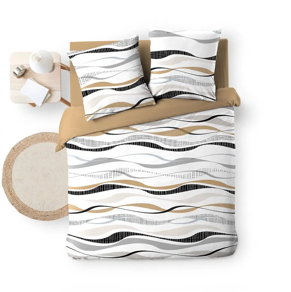 Housse de couette 240x220 + 2 taies VAGUELINE Naturel