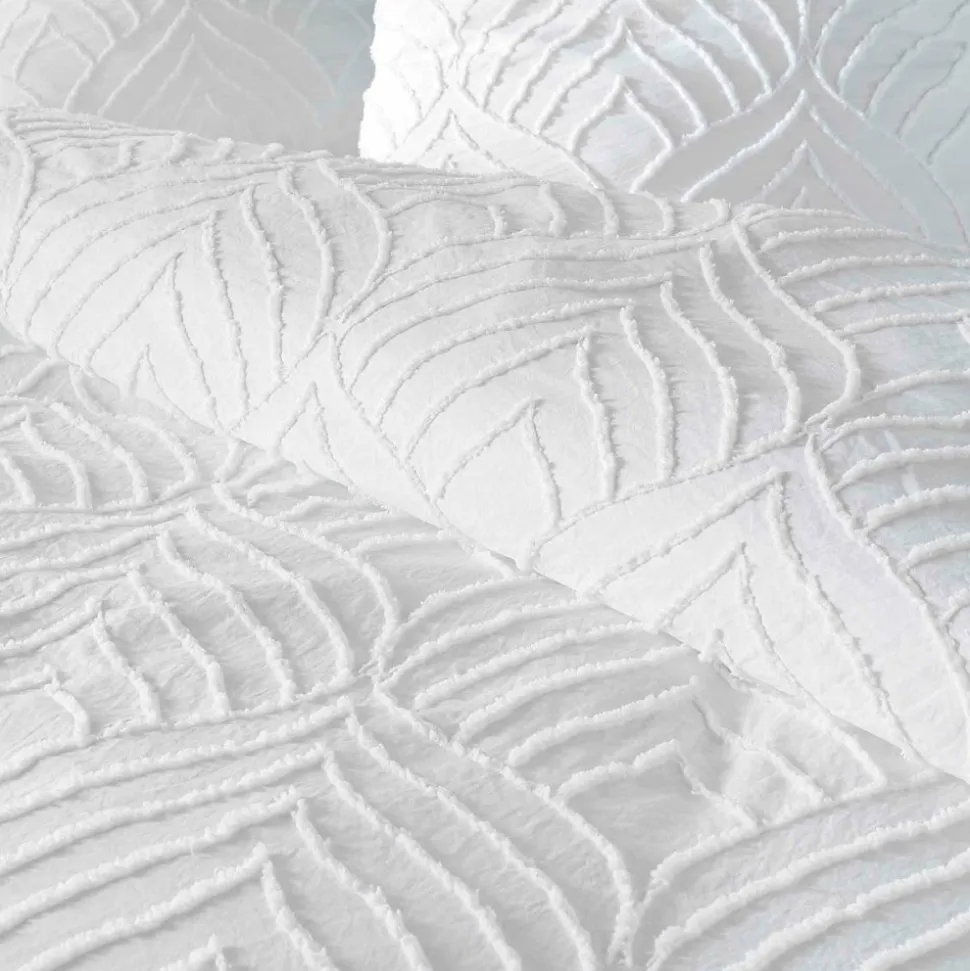 Housse de couette 240x220 + 2 taies tuftée blanche