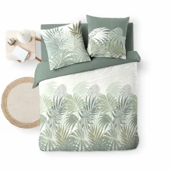 Housse de couette 240x220 + 2 taies NYMEA 100% coton 57fils