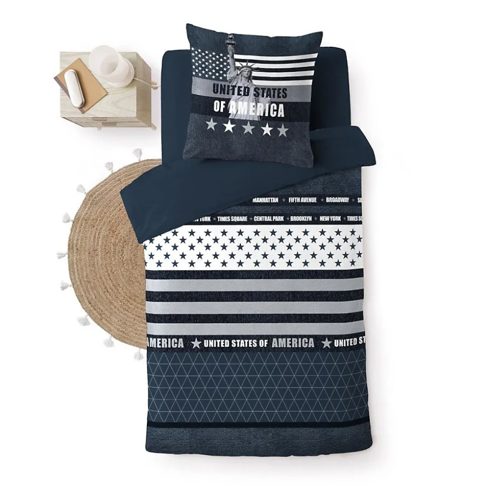 Housse de couette 140x200 + 1 taie STATES 100% coton