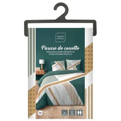Housse de couette 240x220 + 2 taies ZEPHYR 100% coton