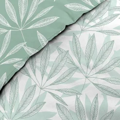 Housse de couette 240x220 + 2 taies MALIA sauge 100% coton