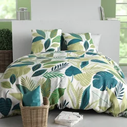 Housse de couette 240x220 + 2 taies en coton 57 fils