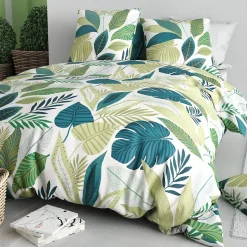 Housse de couette 240x220 + 2 taies en coton 57 fils