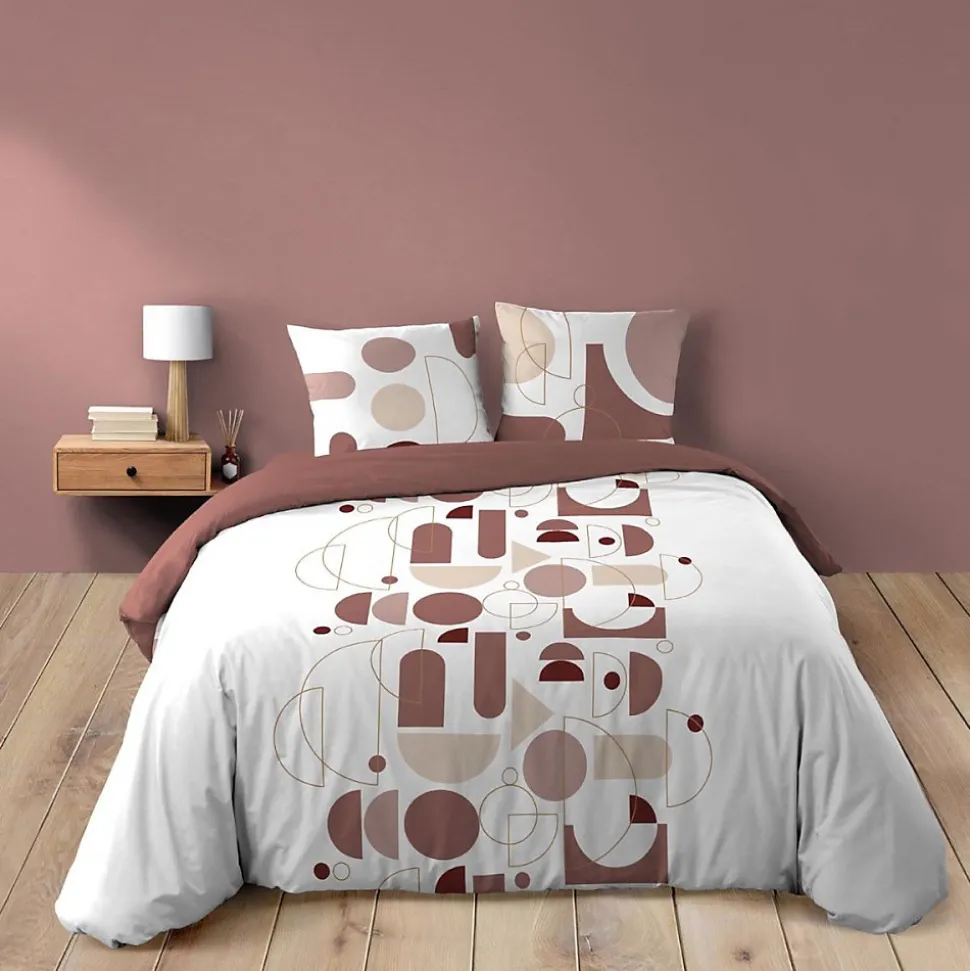 Housse de couette 240x220 + 2 taies CHILIPOP ROSE 100% coton