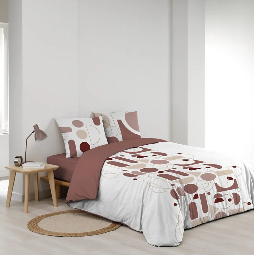 Housse de couette 240x220 + 2 taies CHILIPOP ROSE 100% coton