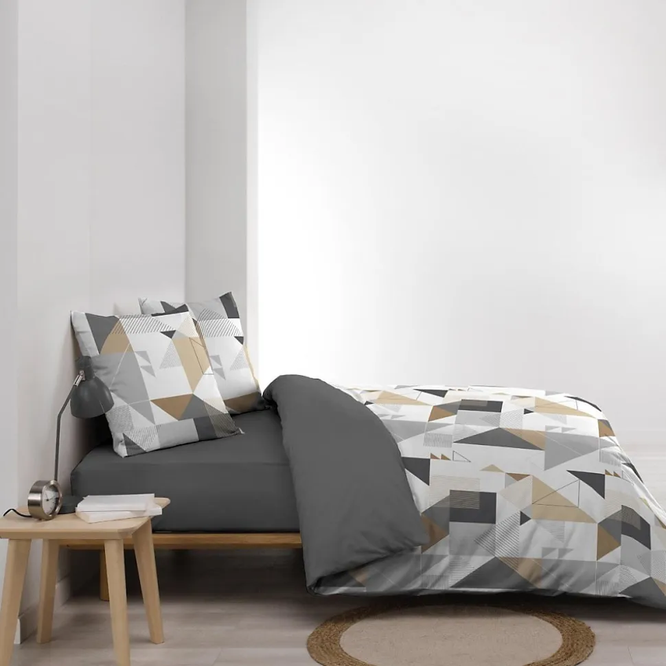 Housse de couette 240x220 + 2 taies TRIGONE microfibre