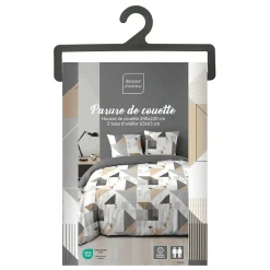 Housse de couette 240x220 + 2 taies TRIGONE microfibre